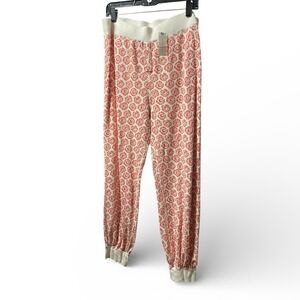 Anthropologie Red Floral Lounge Pants Joggers Size L